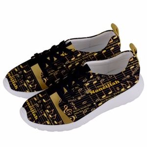 Gold and Black Music Note Sneakers